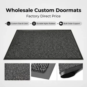 Custom Artistic Cut-Pile Nylon and Rubber Door Mat with Personal Design or Logo