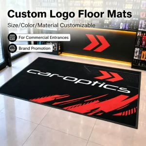 Custom Branded Entrance Mat Custom Print Black Rug Logo Mat Personalized Name Option for Commercial Entrance