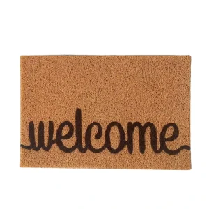 Custom Coir Doormat 40x60cm Non Slip Welcome Mat with Washable PVC Backing for Indoor Outdoor Use