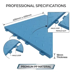 Custom Color 18mm Heavy Load PP Interlocking Plastic Floor Tiles Waterproof Anti-Scratch Modular Garage Flooring Factory