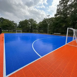 Custom Color Futsal Court Floor Tiles PP Snap Together Surface for Five a Side Soccer Pitches