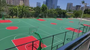 Custom Color Professional Silicon PU Plastic Rubber Eco-Friendly Shock Absorption Basketball Court Flooring Outdoor