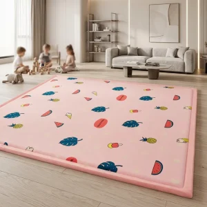 Custom Design High Density Thickened Polyester Memory Foam Baby Play Mat Soft Tatami Kids 20-35mm Flannel Play Area Rug Carpet
