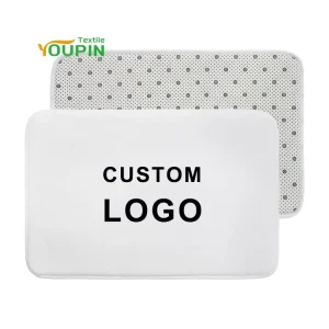 Custom Eco-Friendly Non-Slip White 100% Polyester Flannel Rug, 40x60cm Rectangle Entrance and Prayer Mat