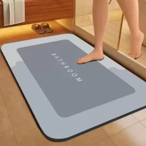 Custom Elegant Floral Rubber Bathroom Mat Modern Non Slip Absorbent Diatomite Rug for Toilet and Door