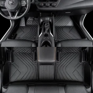 Custom Fit TPE 3-Piece Waterproof All Weather Anti-Slip Carpet Floor Mats & Liners for Toyota Corolla