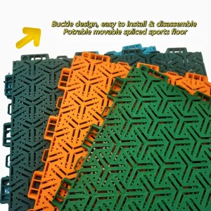 Custom Graphic Design Suspended Interlocking Sport Floor Tiles for Outdoor Basketball Court Roller Skate Flooring