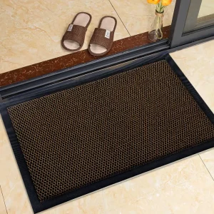 Custom Heavy-Duty Cushioned Rubber Non-Slip Stain-Resistant Outdoor Entryway Mat, Black