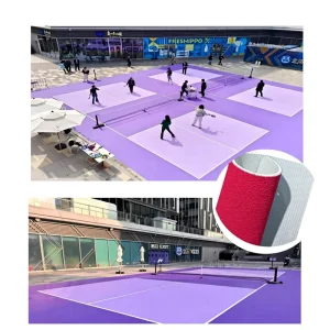 Custom Indoor Pickleball Court Kit + 3mm PVC Interlocking Sports Flooring + with Pre Lined Court Markings