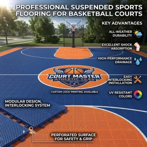 Custom Interlocking Eco Friendly Shock Absorption Floor Tiles PP TPE CE Certified Multi Sport Outdoor Court Tiles for Playground
