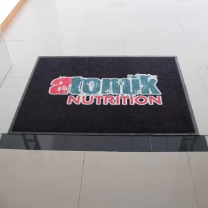 Custom Logo 3D Printed Heavy Duty Nylon Floor Mat with Rubber Backing for Home and Golf Use
