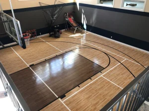 Custom Logo Foldable Basketball Court Set Interlocking Floor Tiles Shock-Absorbing Outdoor Flooring