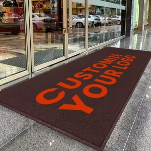 Custom Logo Front Door Mat with Modern Style Personalized Rubber Backing Floor Carpet Doormat for Hotels Color Customizable