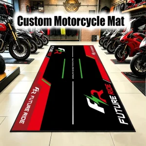 Custom Logo Motorcycle Pit Mat Oil-Absorbent Anti-Slip Rubber Garage Floor Mat for Mod Shop and Racing Team