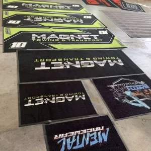 Custom Logo Printed Nylon 6.6 Exhibition Mat, Non-Curling Rubber Base, Trade Show and Gala Mat