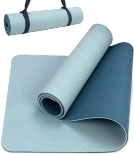 Custom Logo Printed TPE Yoga Mat 6mm Thick Eco Friendly Dual Layer Foldable Waterproof Yoga Mat
