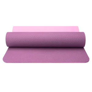 Custom Logo TPE Exercise Yoga Mat 4-10mm Thick Wide Non-Slip Single and Double Color Fitness Mat with Alignment Lines