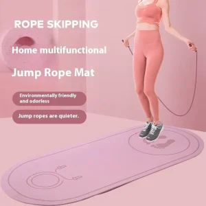 Custom Logo TPE Jump Rope Mat Portable Non-Slip Shock-Absorbing Fitness Mat for Home Gym and Studio