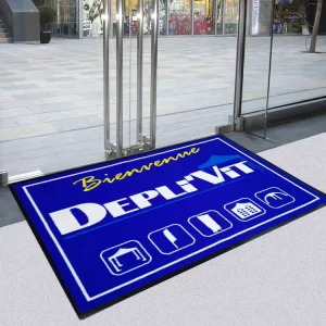 Custom Logo Tufted Nylon Floor Mat with Rubber Backing Washable for Outdoor and Office Use