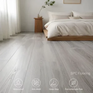 Custom Logo Vinyl Plank Flooring CE Certified SPC Click Flooring, Formaldehyde Free IXPE Underlay