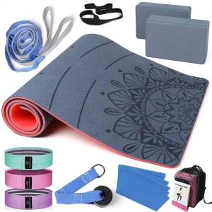 Custom Logo Yoga Mat Eco Friendly Anti-Skid 6mm 8mm Thick Waterproof Washable TPE