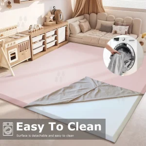 Custom Memory Foam Safe Slope Washable Non-Slip Kids Play Mat with Removable Cover