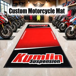Custom Motorcycle Garage Mat Rubber Pit Mat for Motocross Racing Workshop Floor Protection with Logo