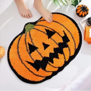 Custom Pattern Halloween Design Soft Tufted Door Mat TPR Non-Slip Microfiber Area Bath Mat