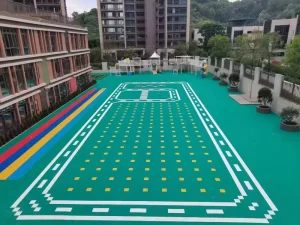 Custom Pattern Modern Anti Slip Outdoor Basketball Court PVC Interlock Sport Flooring Tiles