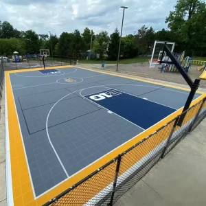 Custom Plastic Basketball Court Flooring Tiles with Shock Absorption & Easy Installation for Indoor Outdoor Use