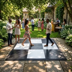 Custom Portable Anti Slip Interlocking Vinyl Dance Floor for Hotels and Hospitals with Graphic Design