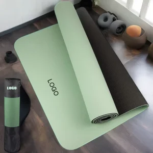 Custom Printed Eco-Friendly TPE Yoga Mat Set with Non-Slip Surface and Carrying Strap