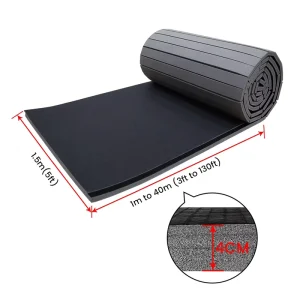 Custom Printed Logo XPE Roll-Out Floor Mat PVC or Carpet Surface Shock-Absorbing Pad for Sports Gymnasium