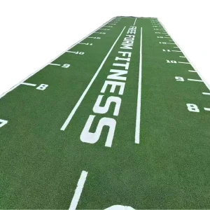 Custom Printed Marking Synthetic Artificial Turf Roll Anti-Slip Gym Training Track Mat CrossFit Fitness Studio