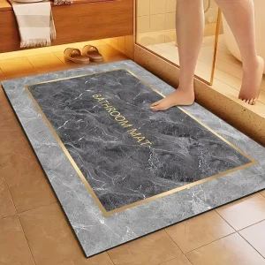 Custom Printed Toilet Seat Bathroom Rug Set Soft Diatom Mud Absorbent Non-Slip Bath Mat