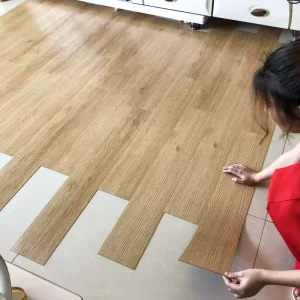 Custom Printing Marble Wood LVT Flooring Self Adhesive PVC Floor Planks Small MOQ Support OEM