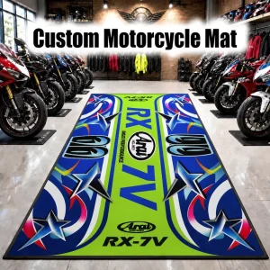 Custom Rubber Motocross Pit Mat, Oil-Resistant, Anti-Slip, for Motorcycle Garage and Repair Shop