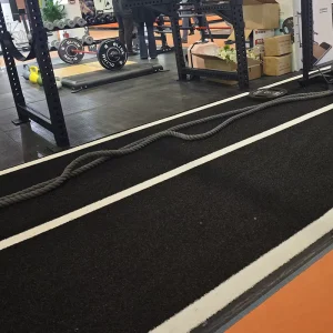 Custom Running Track Gym Training Turf Grass Carpet 15MM Pile PE Sled Track Black Turf