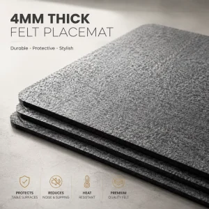 Custom Set of 4 Felt Placemats 4mm Thick Dining Table Mats OEM Logo Available Restaurant Hotel Table Accessories
