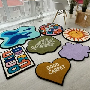 Custom Shape Tufted Rugs Designer Anime Floor Mat Customized Rug Carpet with Logo