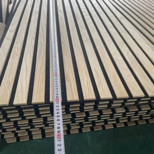 Custom Size Color Wood Slat Acoustic Panel Factory Direct MDF Felt Backing Soundproof Wall Decor