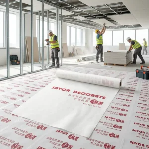 Custom Size Double Layer Waterproof Anti-Slip Temporary Floor Protection Mat for House Renovation