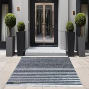 Custom Size Heavy Duty Aluminum Floor Mat with Rubber Carpet Scraper Commercial Doormat Heavy Duty Non Slip Entrance Flooring