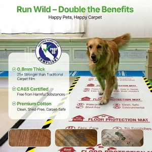 Custom Size Self-Adhesive Plastic Floor Protection Film for Pet Areas and Marble Floors