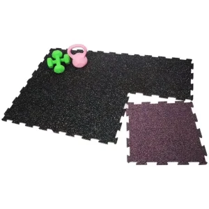 Custom Thickness Color Speckled EPDM Rubber Interlocking Floor Tiles High Density Shock Absorbing Wear Resistant Commercial Gym