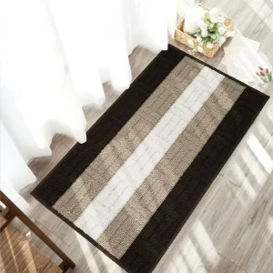 Custom Tufted Absorbent Non-Slip Door Mat and Area Rug Washable with Jacquard Braided Loop Pile Techniques Novelty Pattern