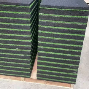 Custom Turf Gym Flooring Black Artificial Grass Hyrox Turf with Rubber Base Shock-Absorbing Sports Flooring