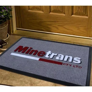 Custom Water Hog Logo Mat Anti Slip Heavy Duty Entrance Mat Concave-convex Texture with Trench Structure