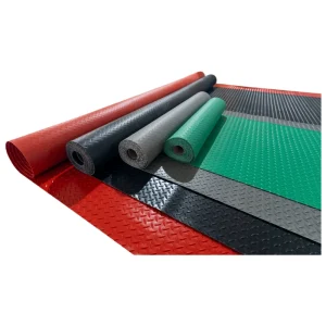 Customizable 1mm-5mm Anti-Slip PVC Mat, Solid Color Coin Pattern, Industrial Flooring
