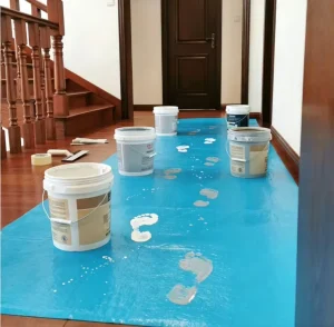 Customizable Breathable Blue Polyester Sticky Floor Liner Waterproof Painter Floor Cover for Home & Office Renovation